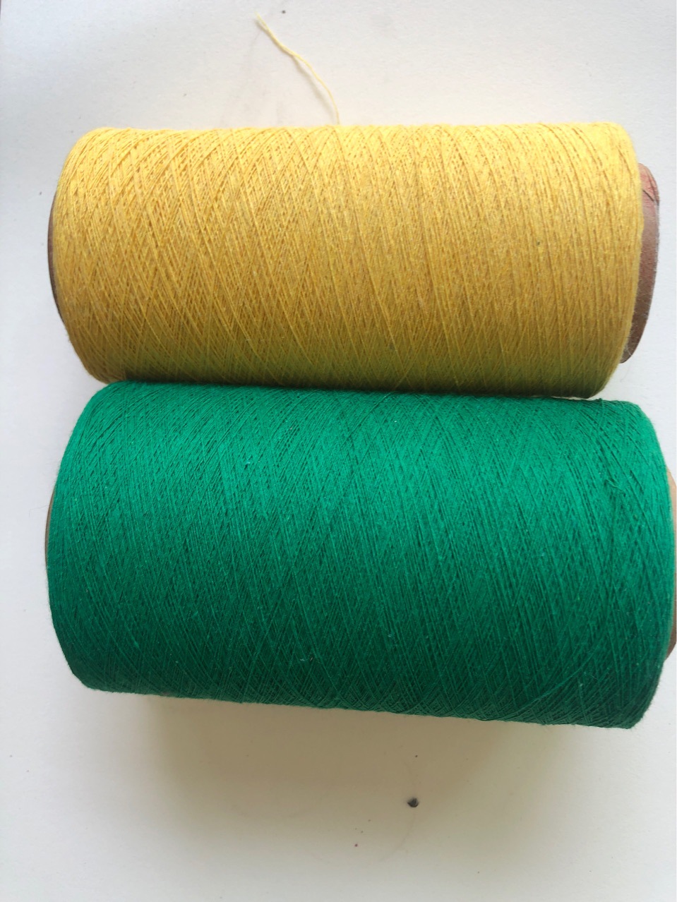 10支16支21支綠色高筒再生棉紗紡織紗線牛仔紗
